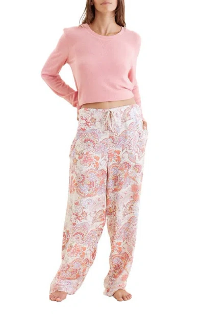 Papinelle Ella Cozy Pant With Feather Soft Top In Strawberry