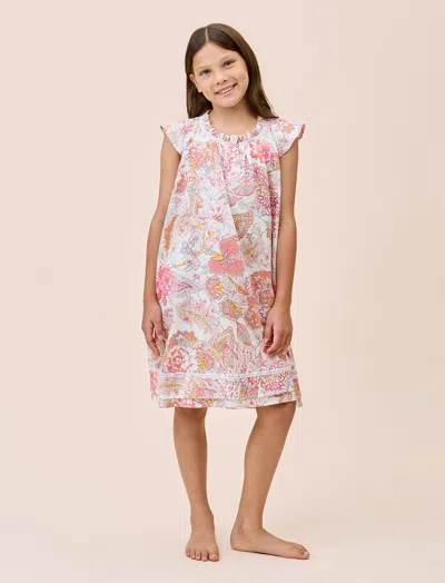 Papinelle Ella Girls Flutter Nightgown In Strawberry Ice