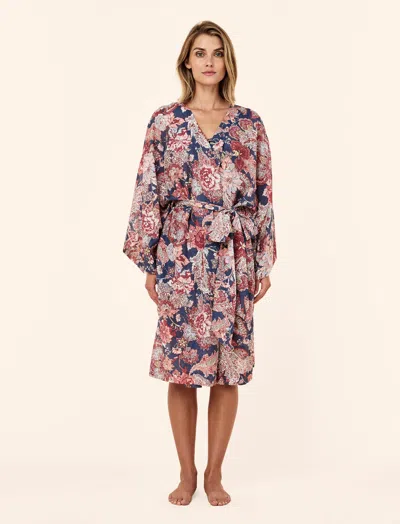 Papinelle Ella Midi Kimono Robe In Blue