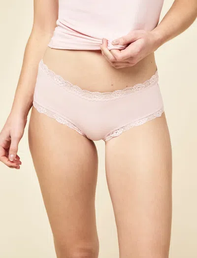 Papinelle Ellie Lace Trim Boyshort Knicker In Pink