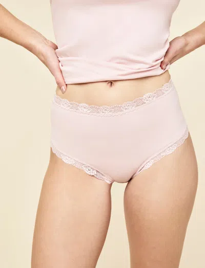 Papinelle Ellie Lace Trim Highrise Knicker In Pink