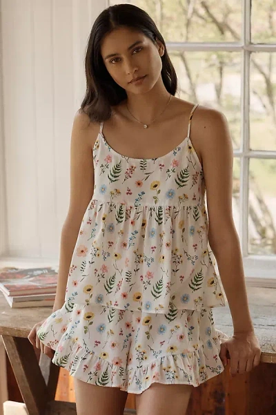 Papinelle Elodie Cotton Sateen Pajama Set In White