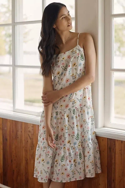 Papinelle Elodie Cotton Sateen Tiered Nightie In White