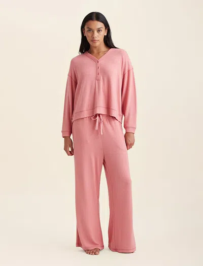 Papinelle Feather Soft Boxy Long Sleeve Top In Rose Blush