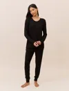 Papinelle Feather Soft Long Sleeve Top In Black