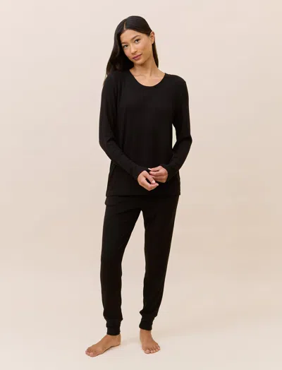 Papinelle Feather Soft Long Sleeve Top In Charcoal Marl
