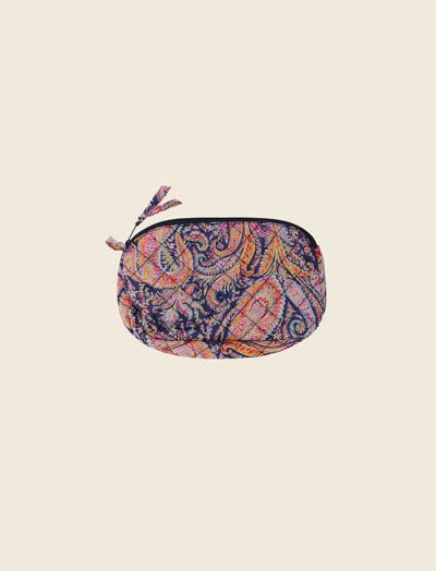 Papinelle Felix & Isabelle Paisley Small Cosmetic Bag In Navy