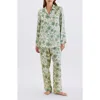 Papinelle Florence Cotton Sateen Pajamas In Green