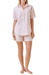 Papinelle French Cotton Poplin Boxer Pajamas In Pink