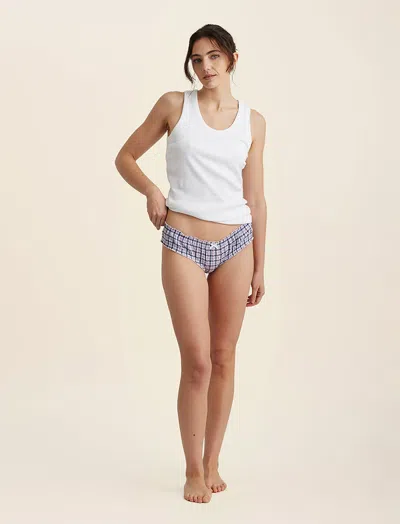 Papinelle Gingham Panties In Navy & Wisteria