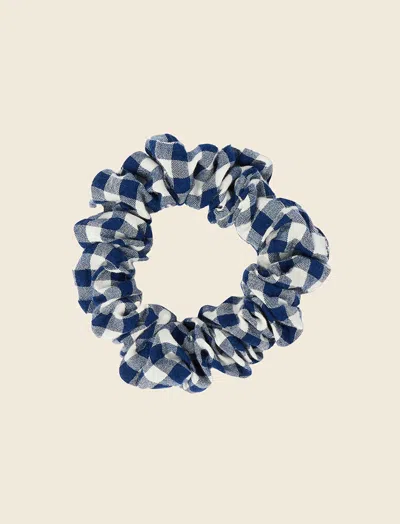 Papinelle Gingham Scrunchie In Navy