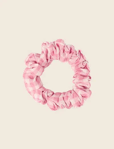 Papinelle Gingham Scrunchie In Wild Rose