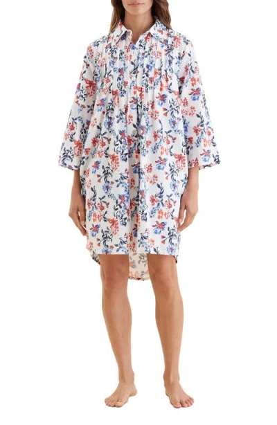 Papinelle Harper Pleated Cosy Organic Cotton Nightgown In White