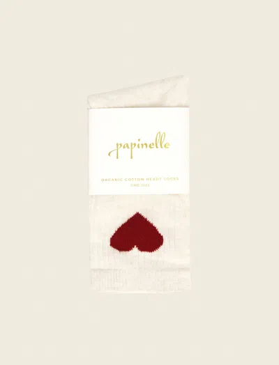 Papinelle Heart Organic Cotton Socks In White
