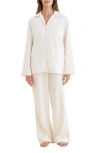 Papinelle Super Soft Brushed Herringbone Pj In Oatmeal