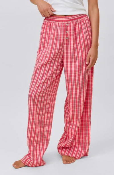 Papinelle Holiday Plaid Cotton Sateen Pajama Pants In Multi