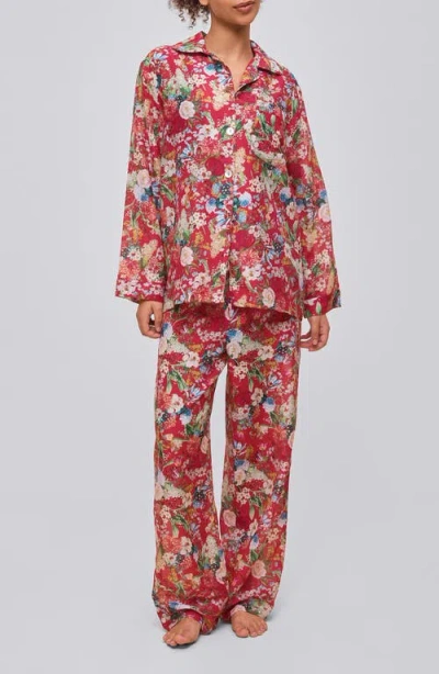 Papinelle Holly Cotton Voile Pajamas In Red