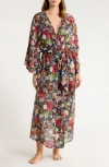 Papinelle Holly Floral Cotton Voile Maxi Robe In Multi