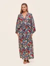 Papinelle Holly Maxi Kimono Robe In Blue