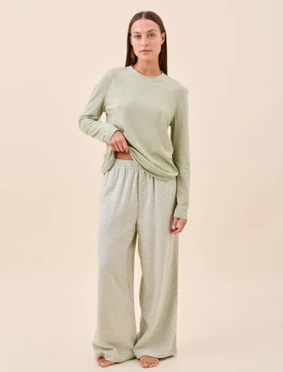 Papinelle Houndstooth Full Length Pant In Green
