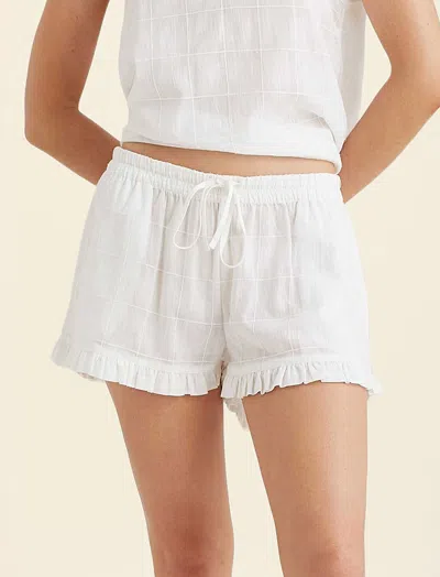 Papinelle Ivy Organic Cotton Frill Boxer Short In White