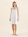 Papinelle Ivy Ruffle Cotton Short Nightgown In White