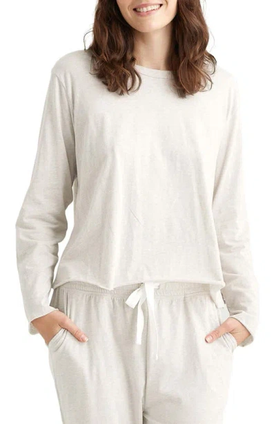 Papinelle Jada Long Sleeve Cotton Pajama Top In Ecru