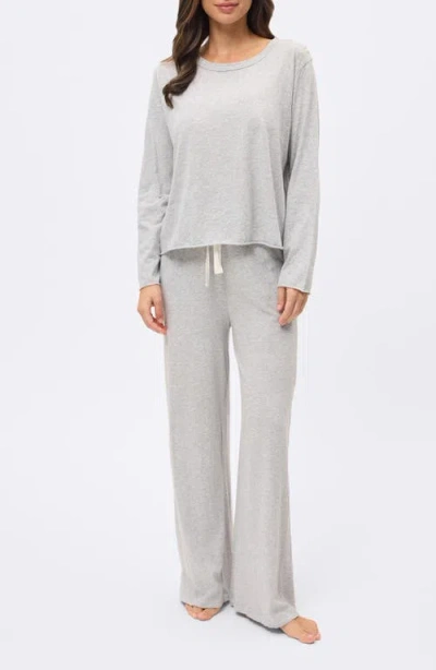 Papinelle Jada Long Sleeve Organic Cotton Pajamas In Gray