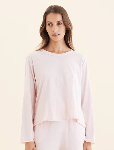 Papinelle Jada Organic Cotton Boxy Long Sleeve Tee In Neutral