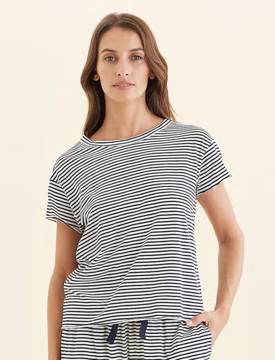 Papinelle Jada Organic Cotton Boxy Tee In Blue