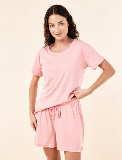 Papinelle Jada Organic Cotton Knit Boxer Pj Set In Pink