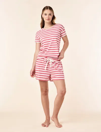 Papinelle Jada Organic Cotton Knit Boxer Pj Set In Pink