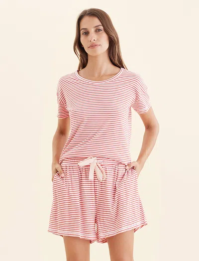 Papinelle Jada Organic Cotton Knit Boxer Pj Set In Pink