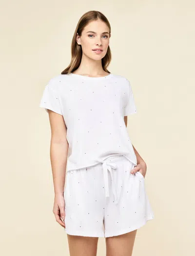 Papinelle Jada Organic Cotton Knit Boxy Tee & Boxer In White
