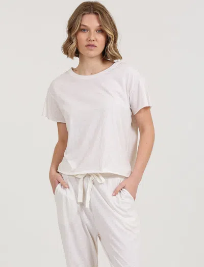 Papinelle Jada Organic Cotton Knit Boxy Tee In White