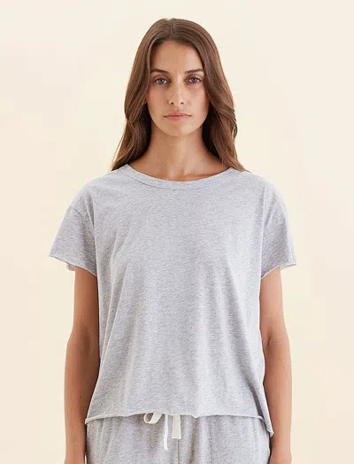 Papinelle Jada Organic Cotton Knit Boxy Tee In Grey