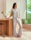 Papinelle Jada Organic Cotton Knit Boxy Tee In Grey