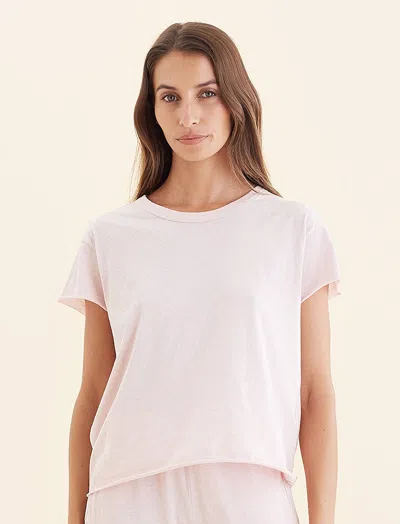 Papinelle Jada Organic Cotton Knit Boxy Tee In Pink