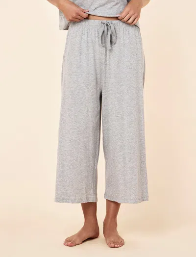 Papinelle Jada Organic Cotton Knit Crop Pant In Gray