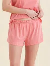 Papinelle Jada Organic Cotton Knit Elastic-waist Shorts In Strawberry Ice