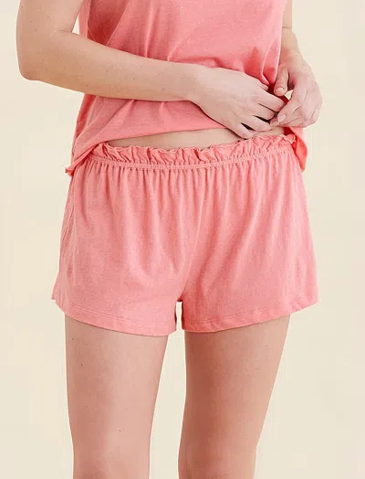 Papinelle Jada Organic Cotton Knit Elastic-waist Shorts In Strawberry Ice