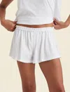Papinelle Jada Organic Cotton Knit Elastic-waist Shorts In White