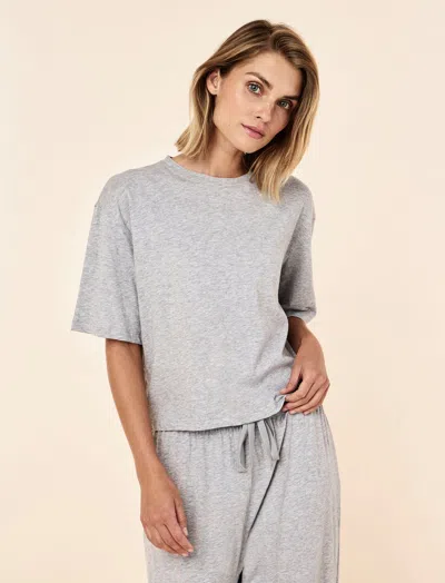 Papinelle Jada Organic Cotton Knit Half Sleeve Tee In Gray