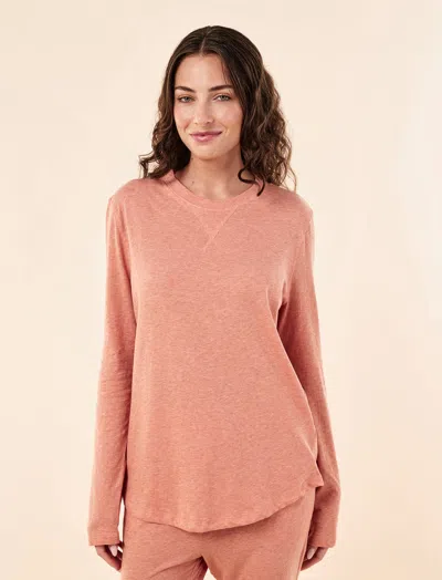 Papinelle Jada Organic Cotton Knit Long Sleeve Tee In Orange
