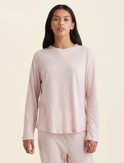 Papinelle Jada Organic Cotton Knit Long Sleeve Tee In Pink