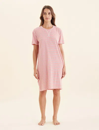 Papinelle Jada Organic Cotton Knit Midi Nightie In Red
