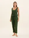 Papinelle Jada Organic Cotton Knit Onesie In Forest Green