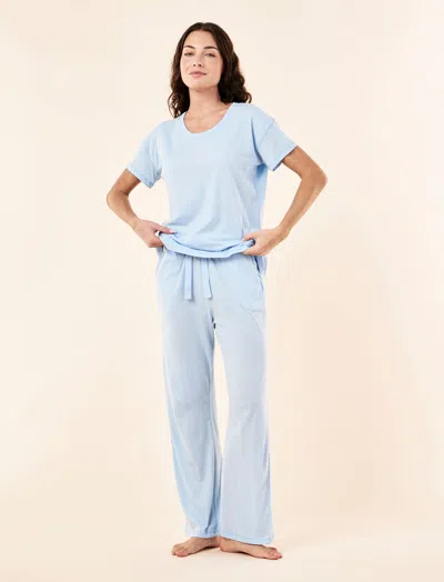 Papinelle Jada Organic Cotton Knit Tee & Straight Leg Pant In Gray