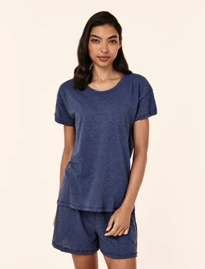 Papinelle Jada Organic Cotton Knit Tee In Blue