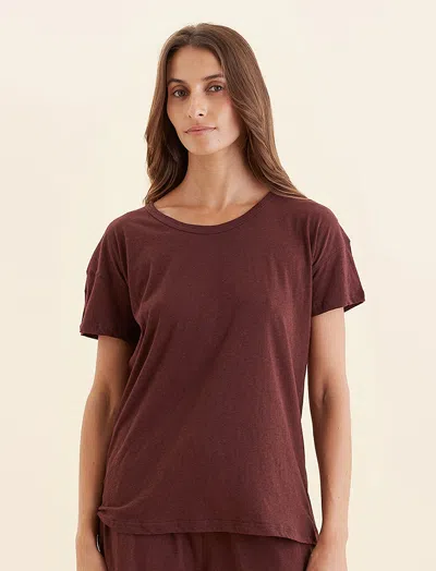 Papinelle Jada Organic Cotton Knit Tee In Espresso